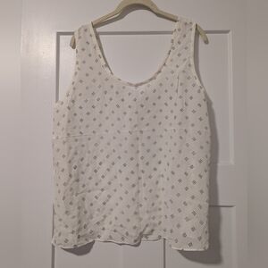 Everlane Silk Tank, Cream And White Print